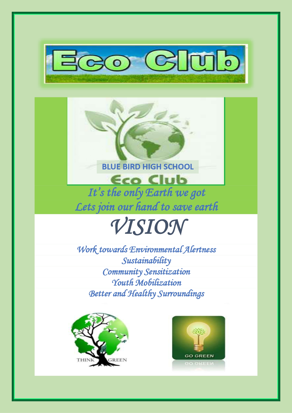 Eco Club Empowering Environment Blue Bird High School